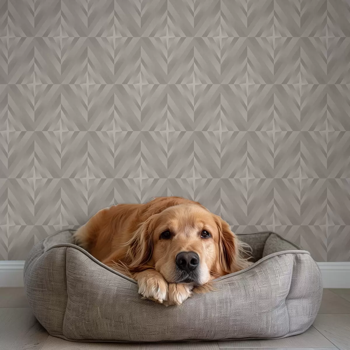 Tapety Geometrické čtverce se šipkami v teplých béžových tónech a00982