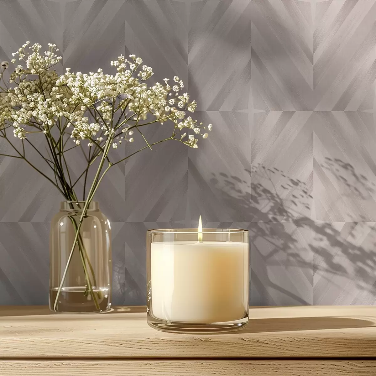 Tapety Jemný vzor diagonálních tahů v béžových tónech a00983