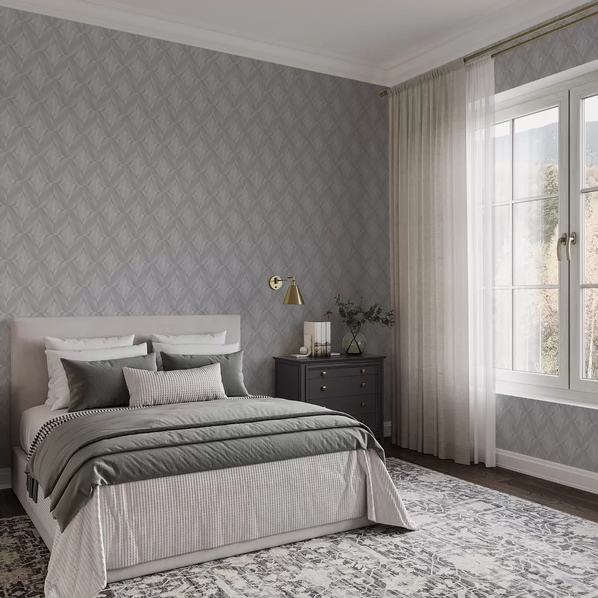 Tapety Geometrie šikmých tahů v chladné šedo-modré paletě a00983v2