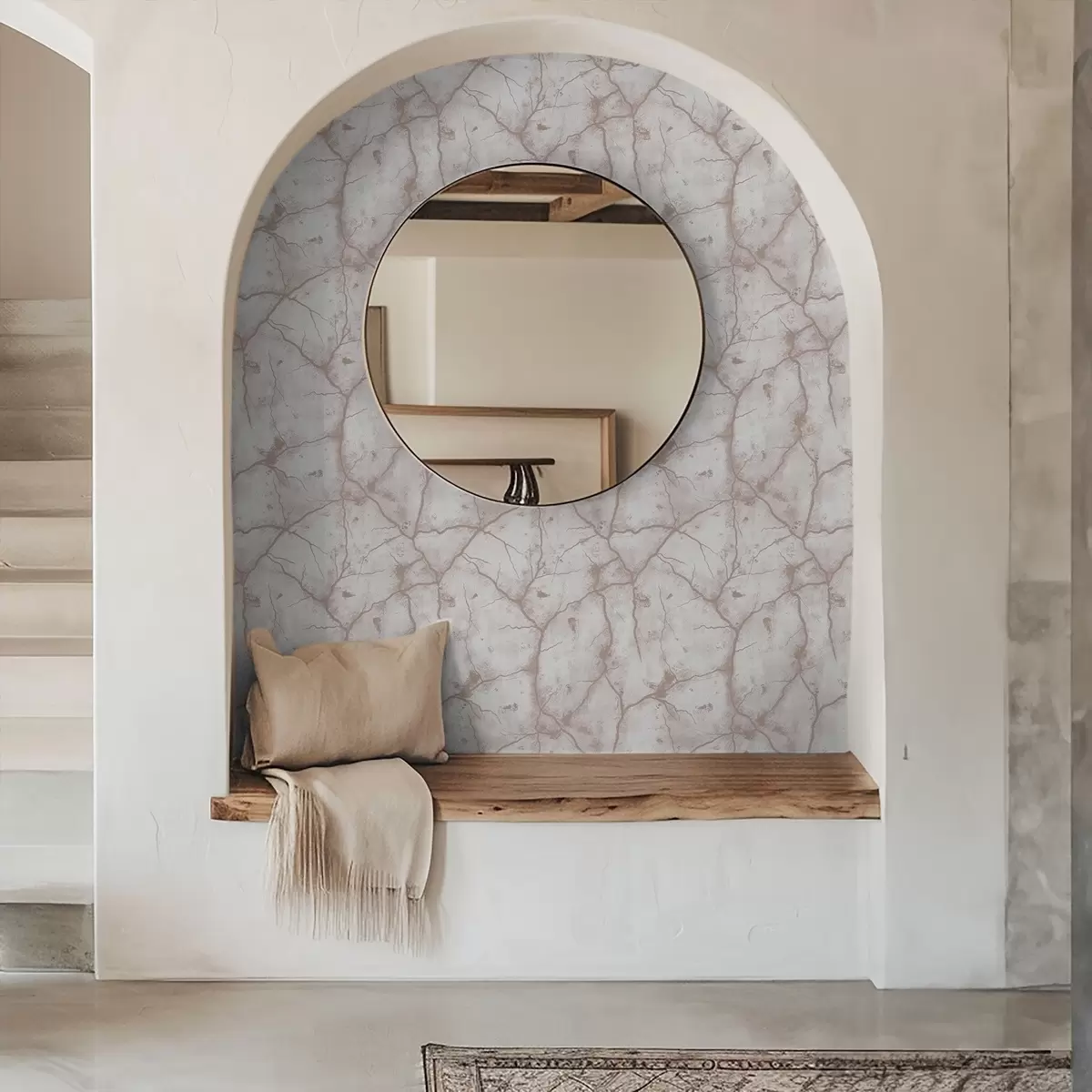 Tapety Lehký beton s krajkou růžových prasklin a skvrn a00987