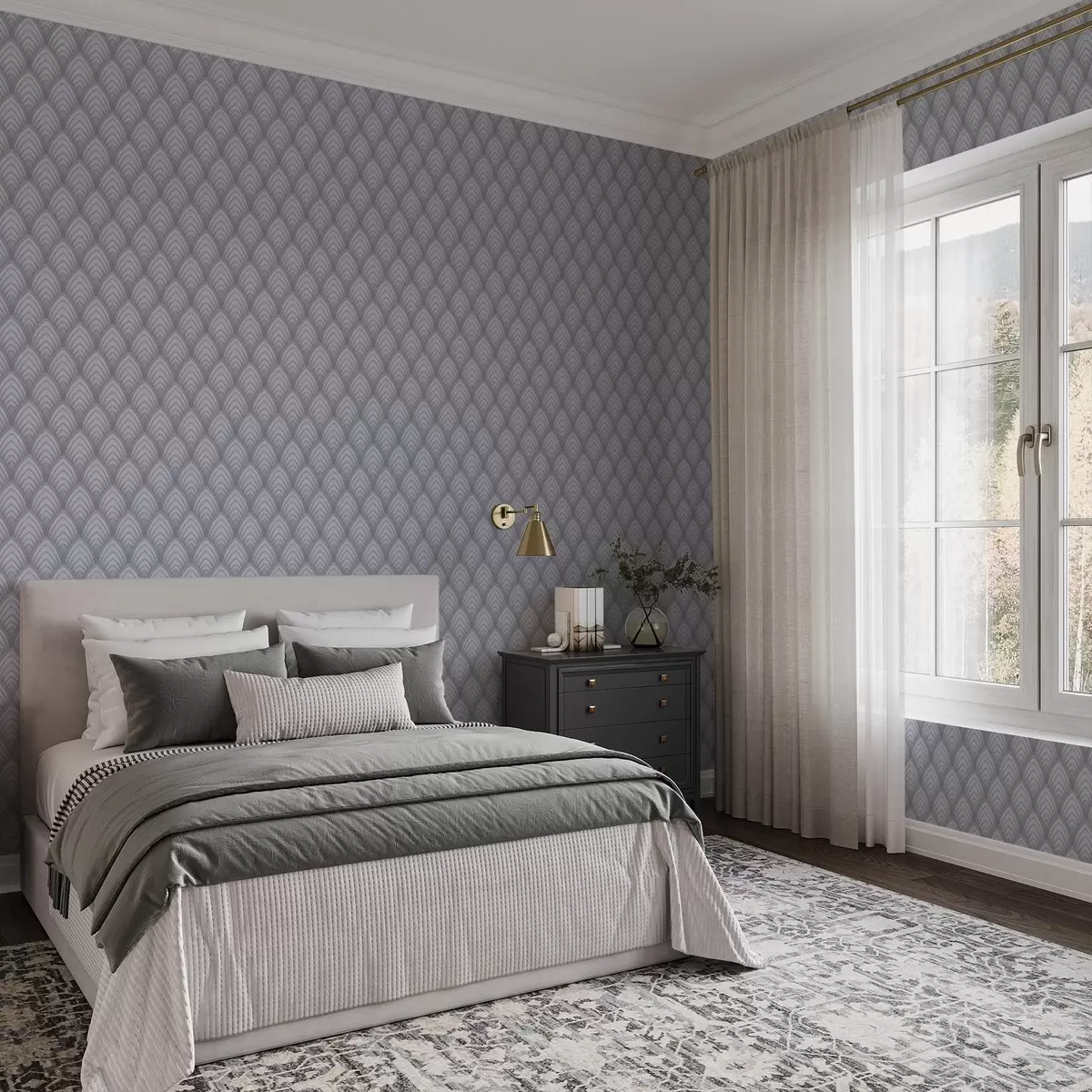 Tapety Objemové oblouky podobné šedé škále s jemným přechodem a00989