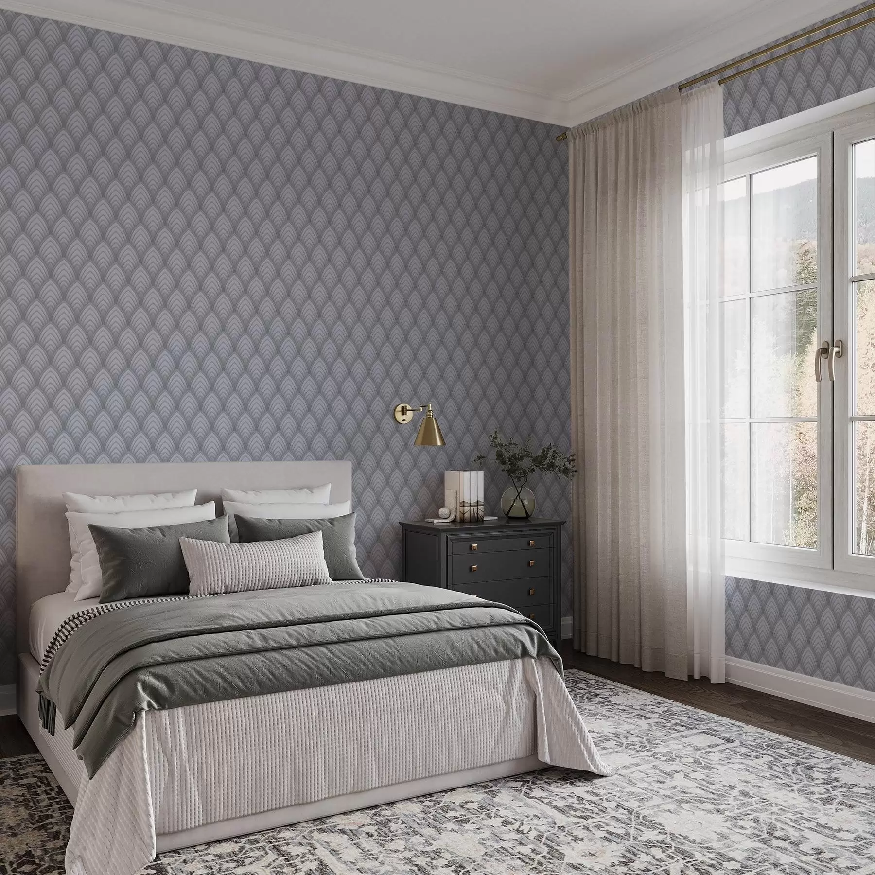 Fototapet Objemové oblouky podobné šedé škále s jemným přechodem a00989