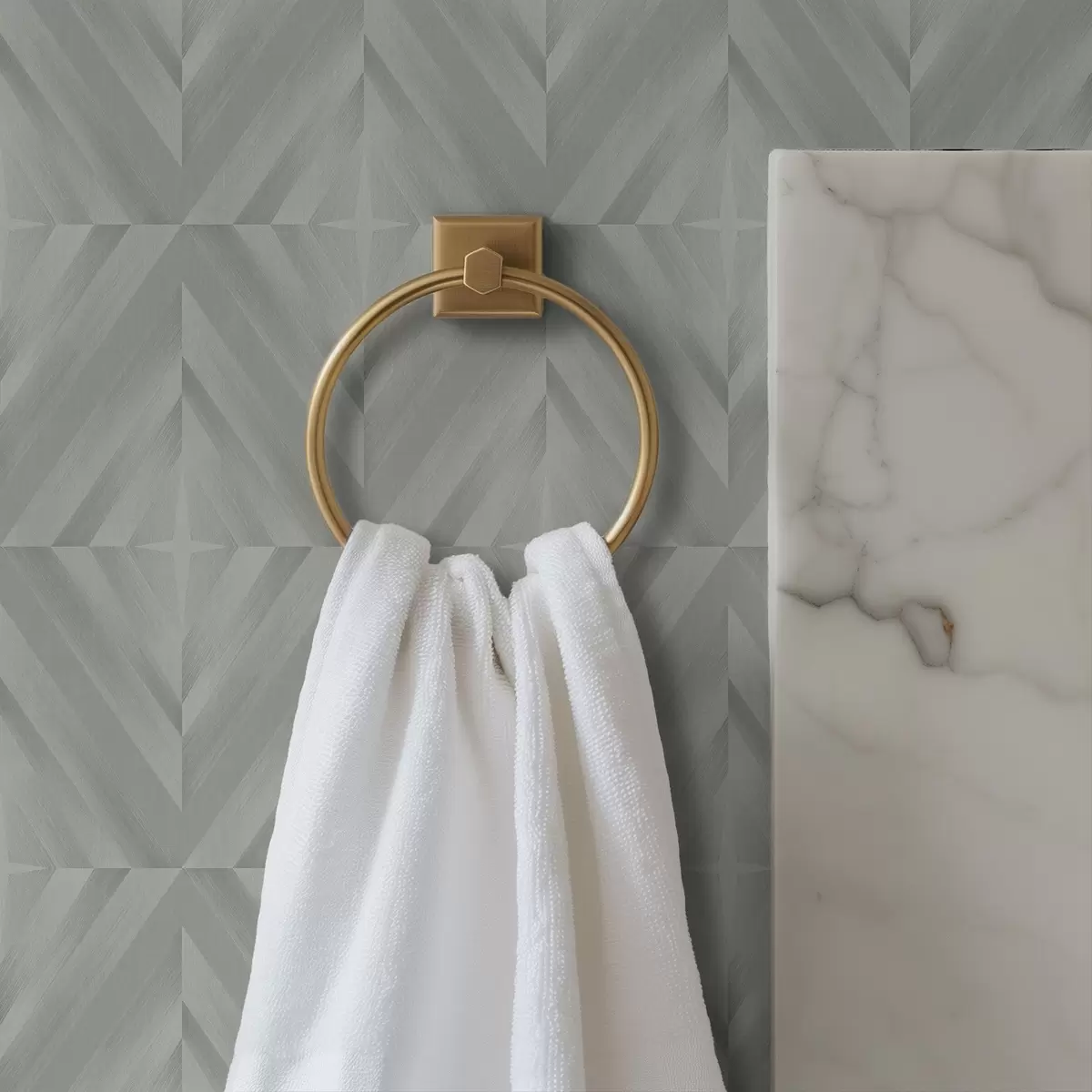 Tapety Diagonální tahy tvořící čtverce v mátově šedé paletě a00983v1