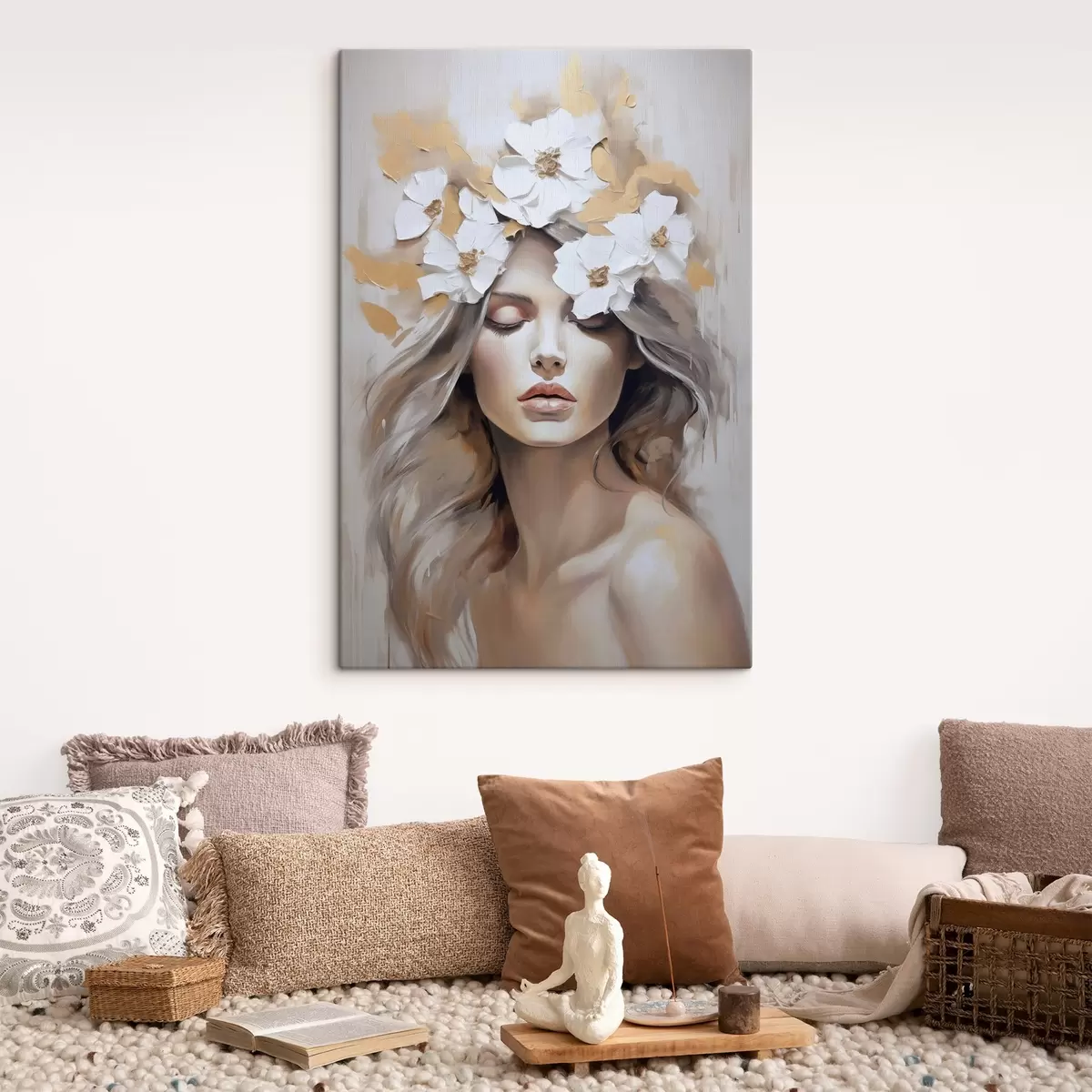 Obraz Abstraktní portrét dívky s květinami Č. s46757