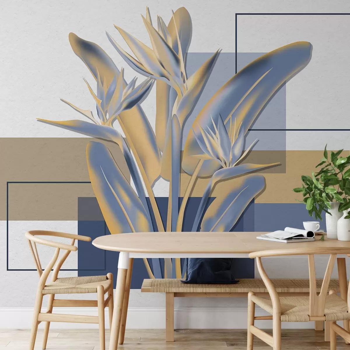 Fototapet Strelitzia a geometria w04949v1