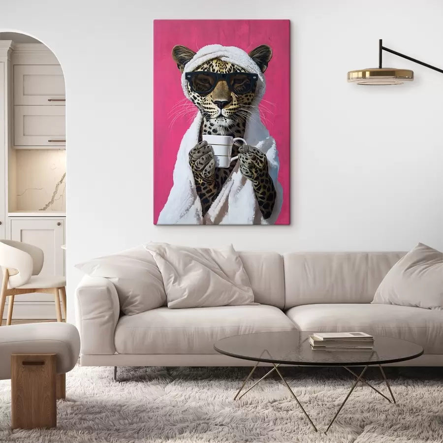 Obraz Gepard s kávou Č. s46791