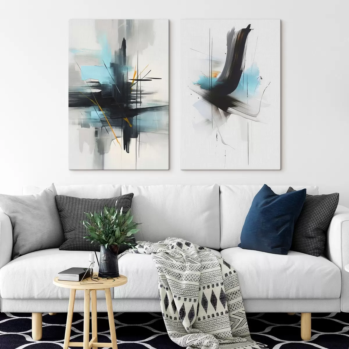 Obraz Abstrakce s imitací stříkanců a tahů štětcem Č. m01037