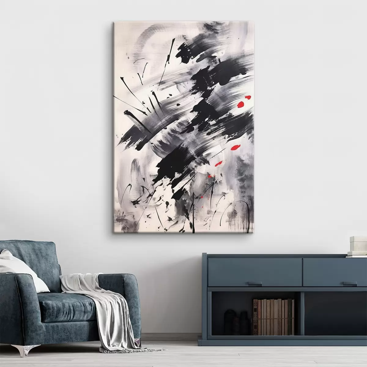 Obraz Abstrakce s imitací stříkanců a tahů štětcem Č. s46783