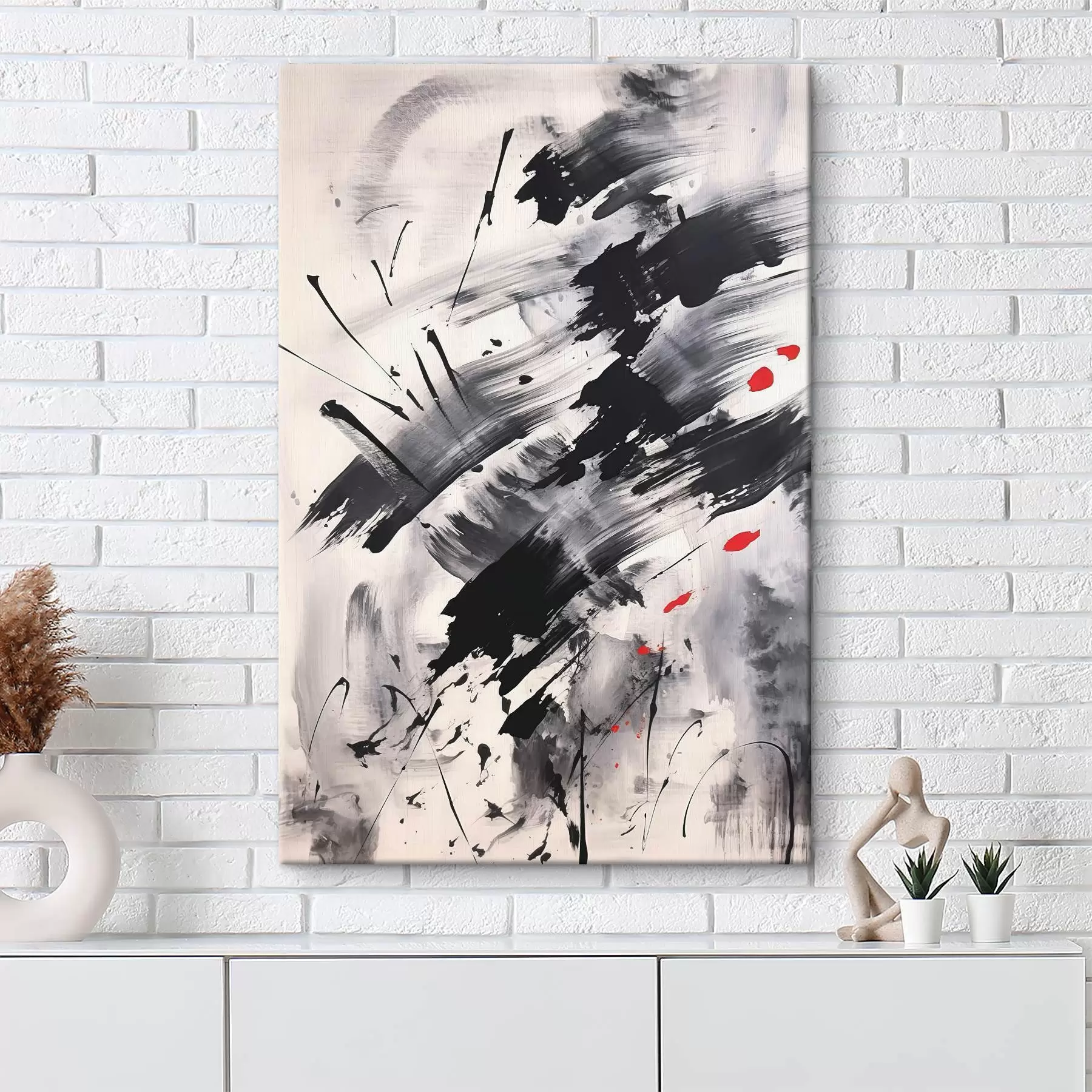 Obraz Abstrakce s imitací stříkanců a tahů štětcem Č. s46783