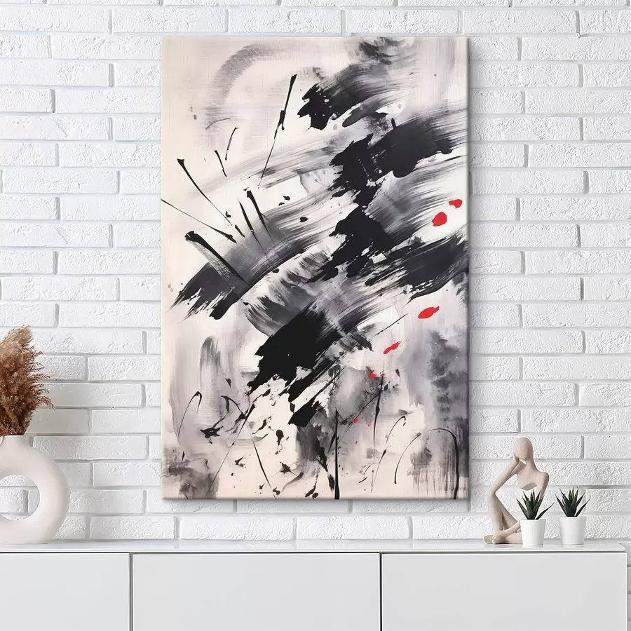 Obraz Abstrakce s imitací stříkanců a tahů štětcem Č. s46783