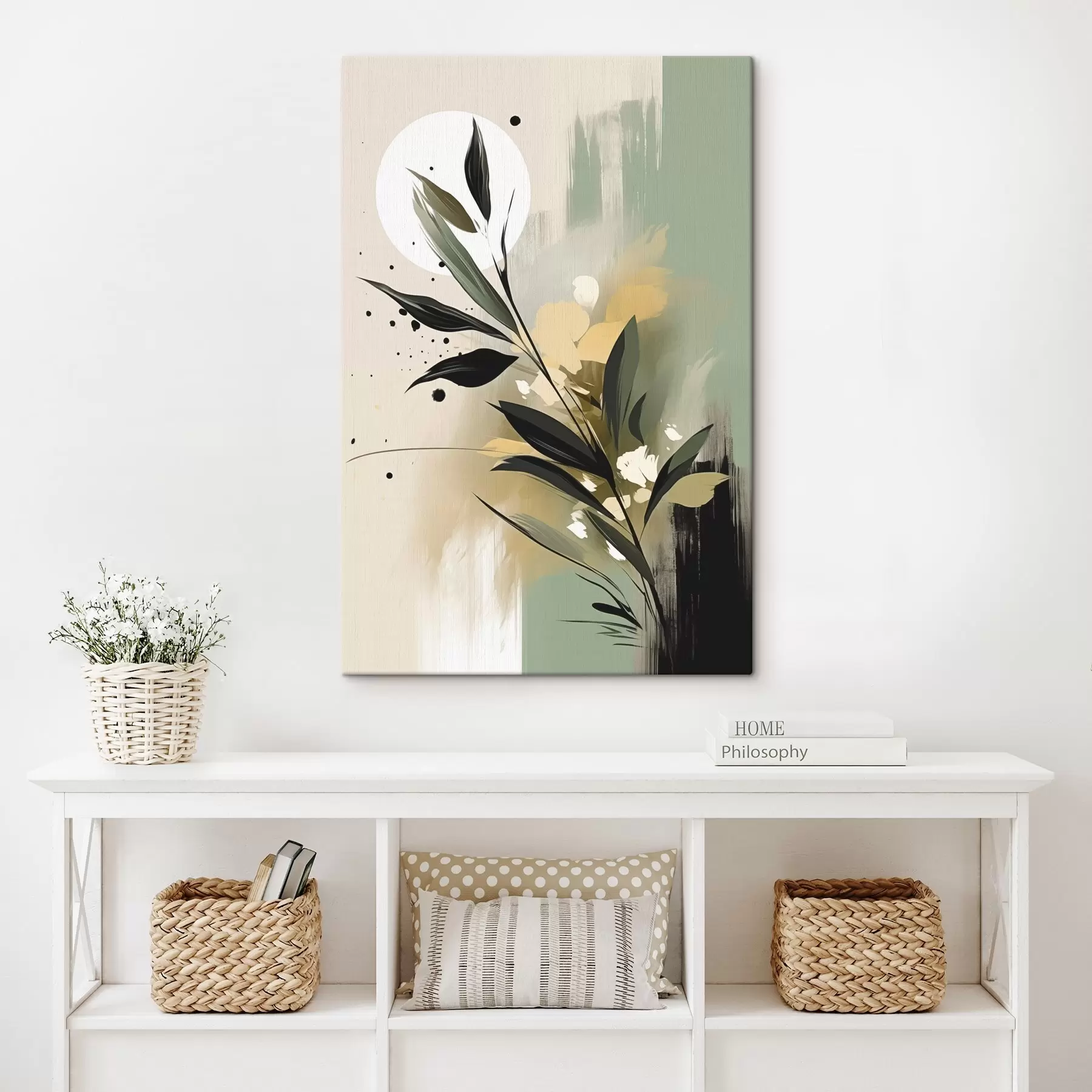 Obraz Abstrakce s rostlinou Č. s46790