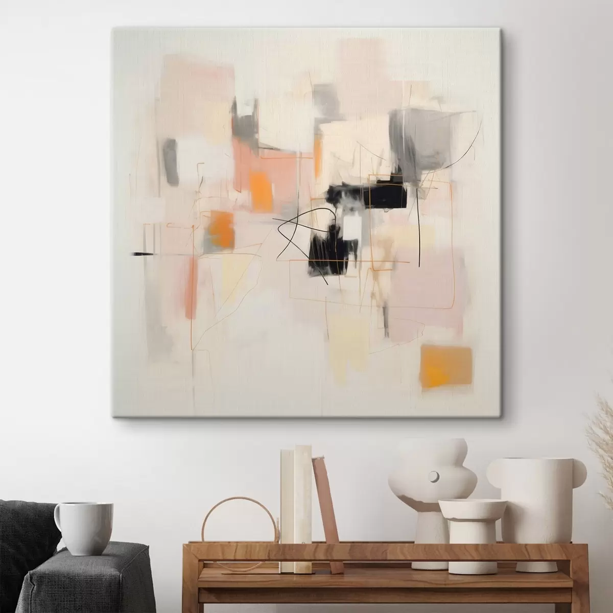 Obraz Minimalistická abstrakce s jemnými barvami Č. s46638