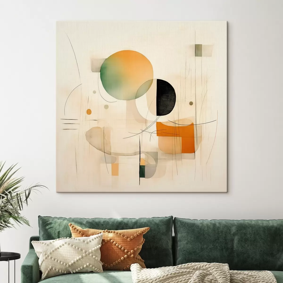 Obraz Geometrické akcenty v jemné paletě barev v moderním minimalistickém stylu Č. s46640