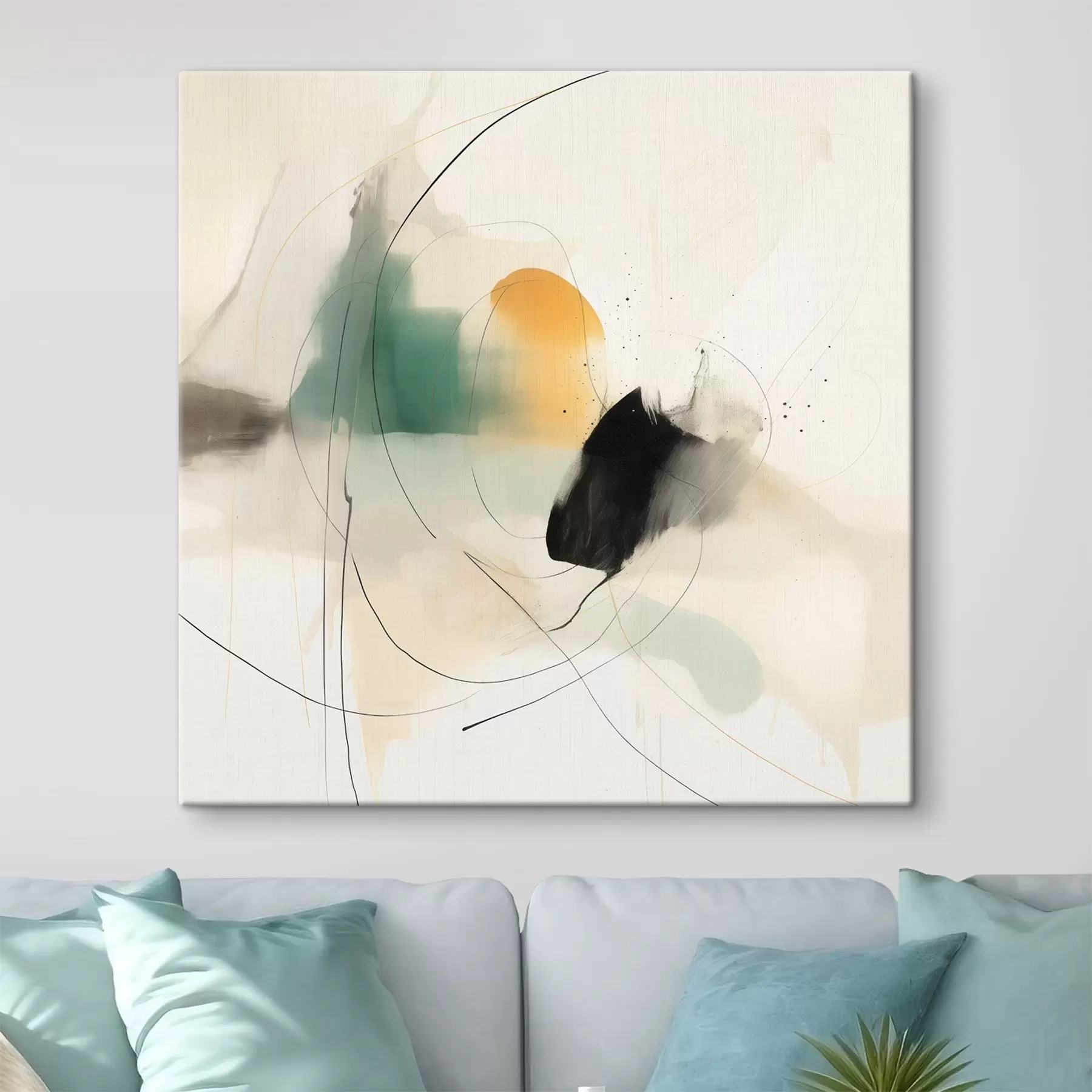 Obraz Jemná dynamika barev a linií ve vzdušném abstraktním stylu Č. s46641