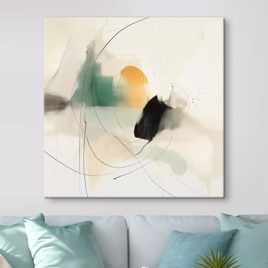 Obraz Jemná dynamika barev a linií ve vzdušném abstraktním stylu Č. s46641