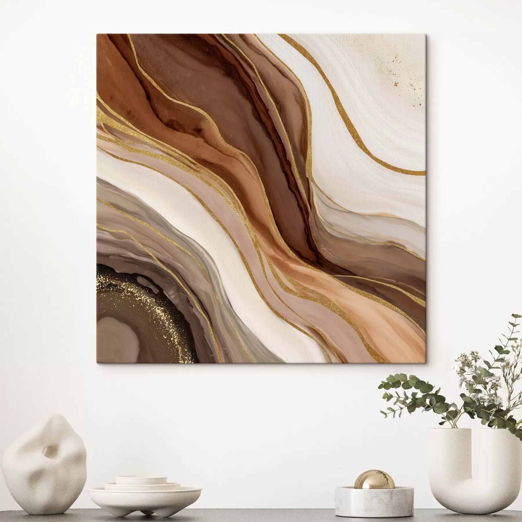 Obraz Kamenná kompozice v dřevěných tónech Č. s46642