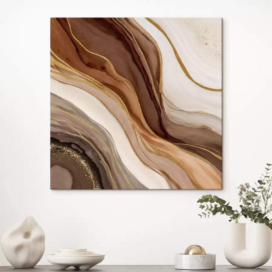 Obraz Kamenná kompozice v dřevěných tónech Č. s46642