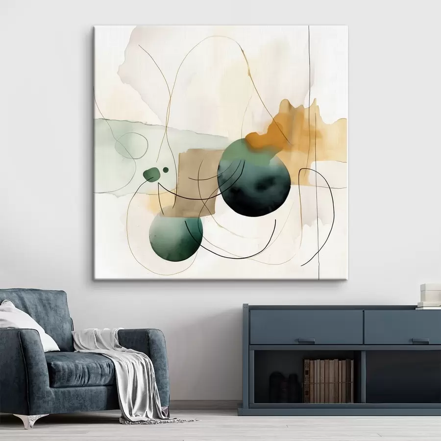 Obraz Rytmus zaoblených siluet v moderním akvarelovém stylu Č. s46648