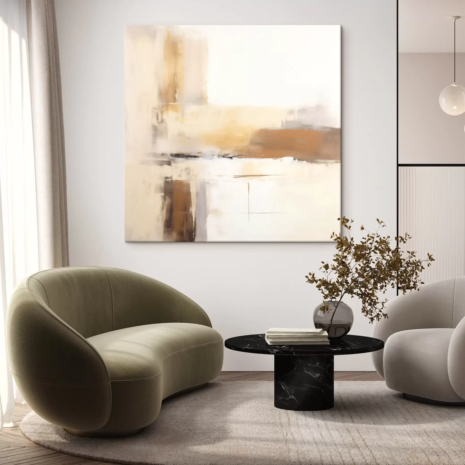 Obraz Světlá abstraktní kompozice v teplých tónech Č. s46654