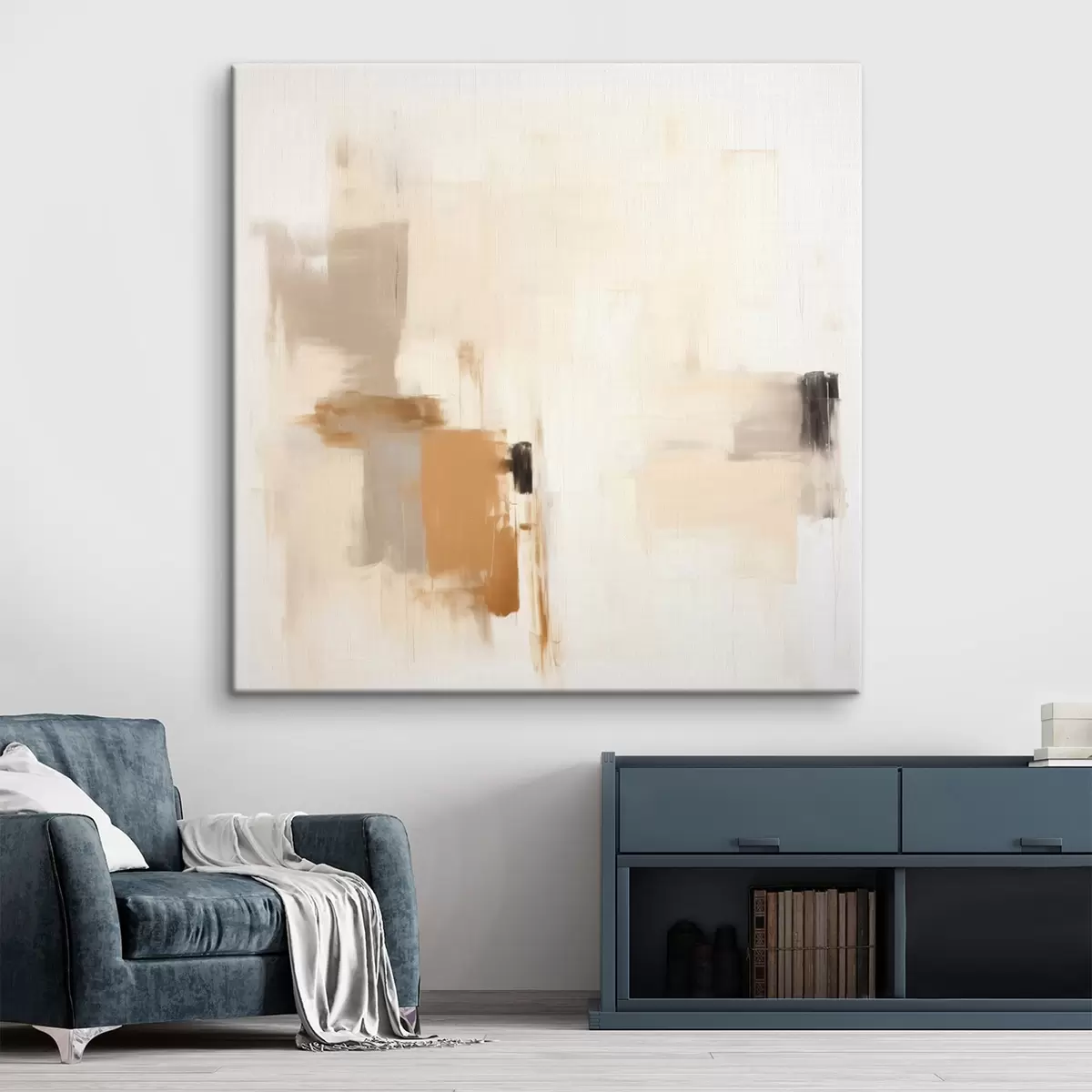 Obraz Abstrakce s rozmazanými tvary v klidných tónech Č. s46655