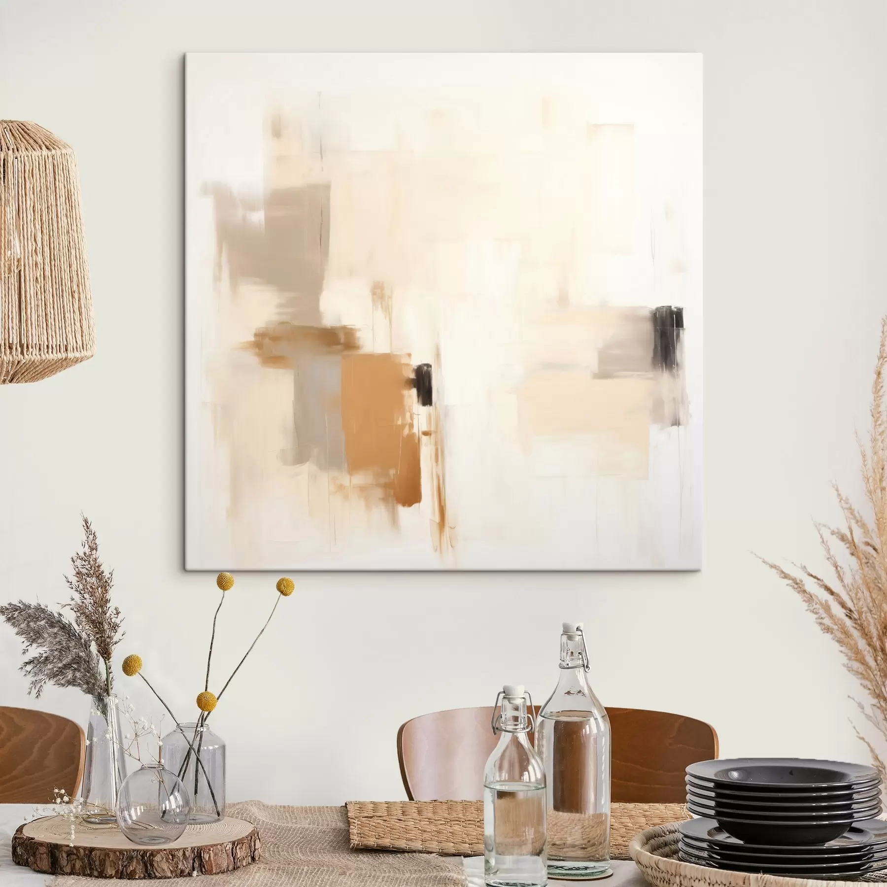 Obraz Abstrakce s rozmazanými tvary v klidných tónech Č. s46655