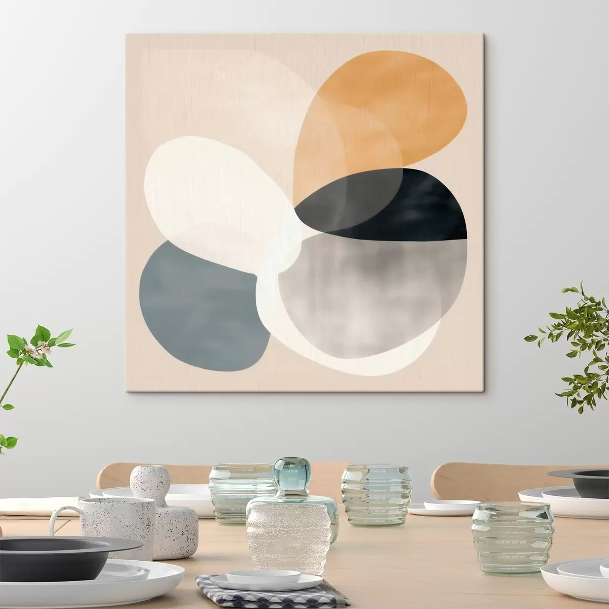 Obraz Minimalistická abstrakce s hladkými geometrickými tvary Č. s46664