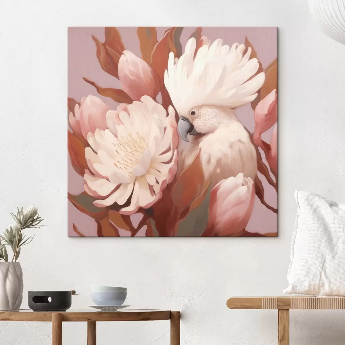 Obraz Abstraktní umělecké zobrazení ptáka v květinové kompozici Č. s46667