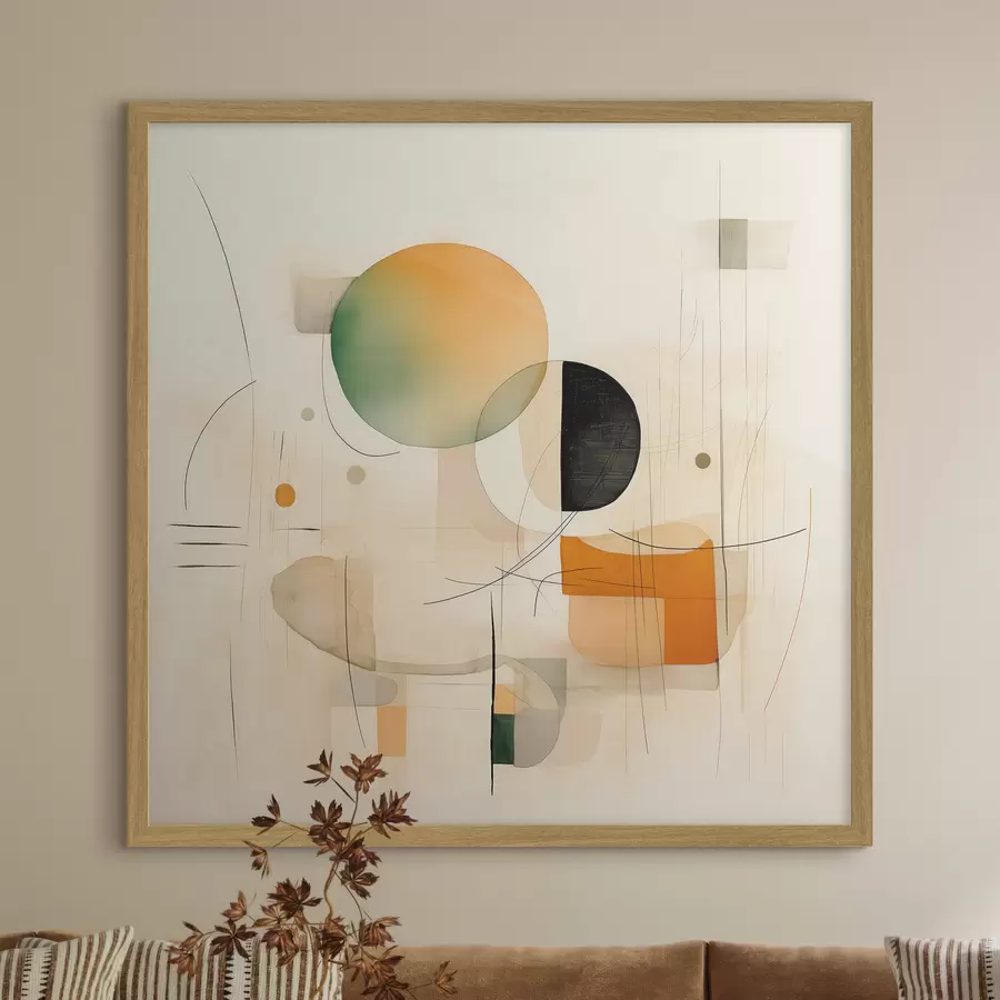 Fototapet Geometrické akcenty v jemné paletě barev v moderním minimalistickém stylu f46640