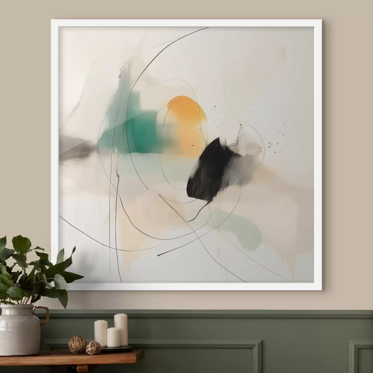 Poster Jemné barvy a dynamika linií v vzdušném abstraktním stylu f46641