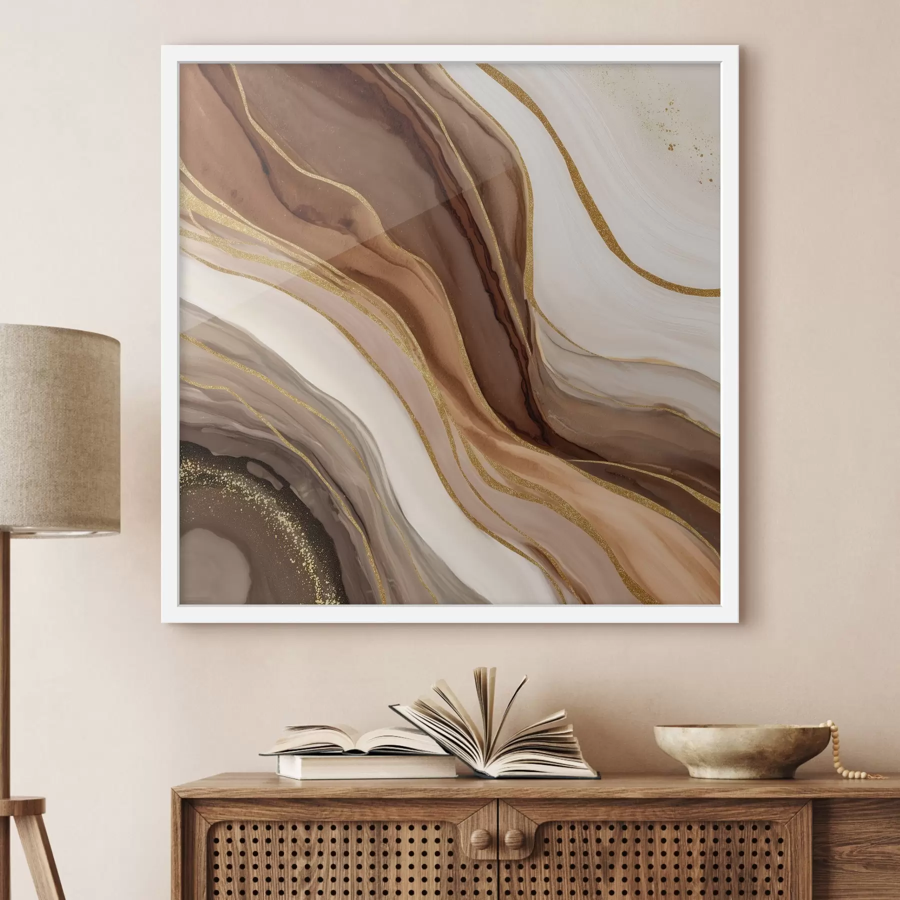 Fototapet Kamenná kompozice v dřevěných tónech f46642