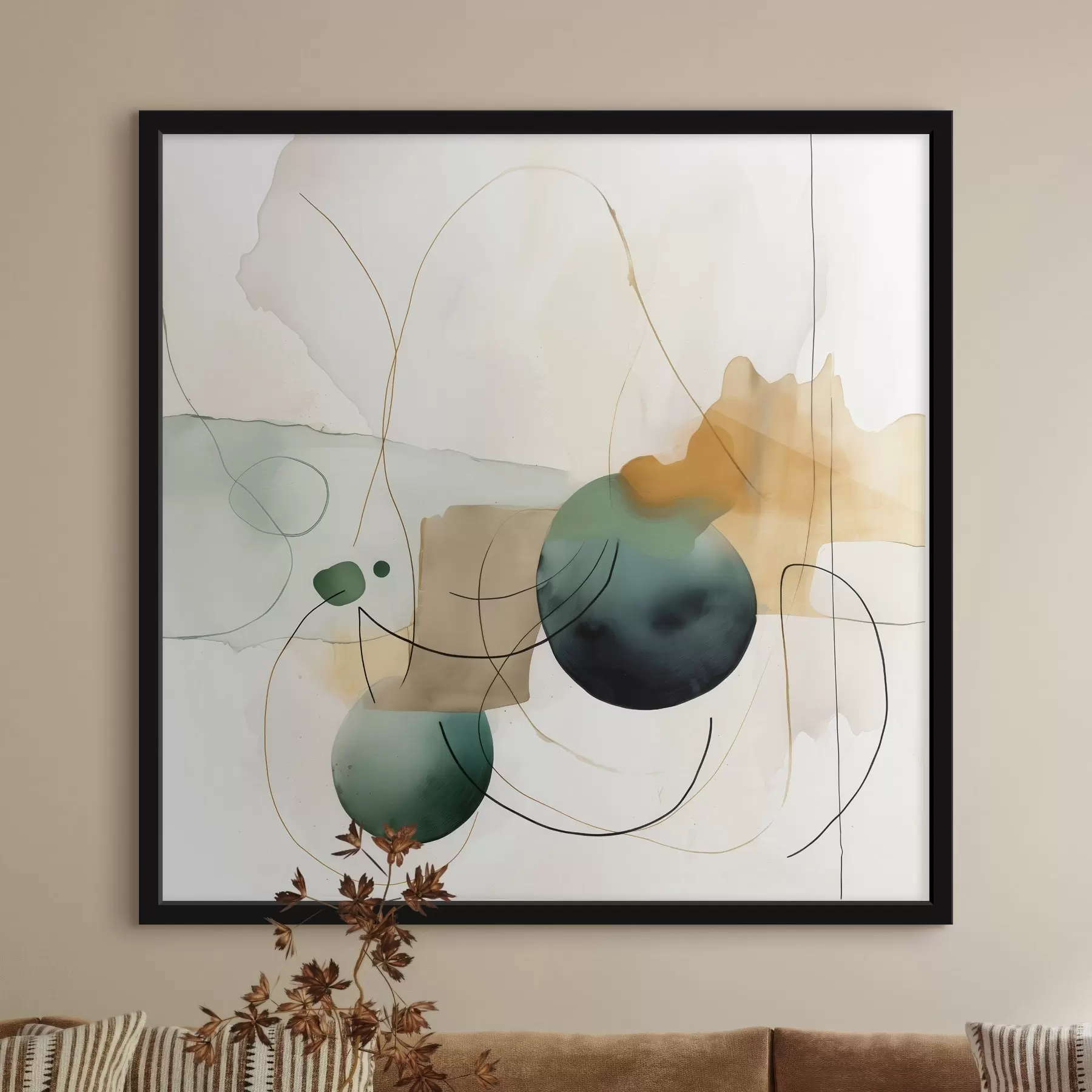 Fototapet Rytmus zaoblených siluet v moderním akvarelovém stylu f46648