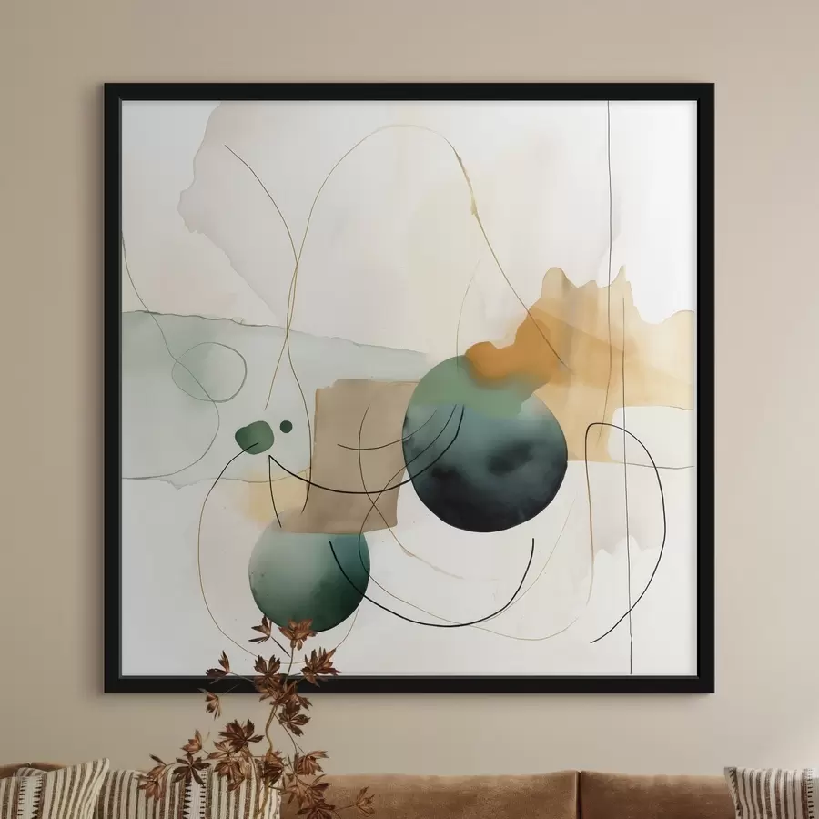 Fototapet Rytmus zaoblených siluet v moderním akvarelovém stylu f46648