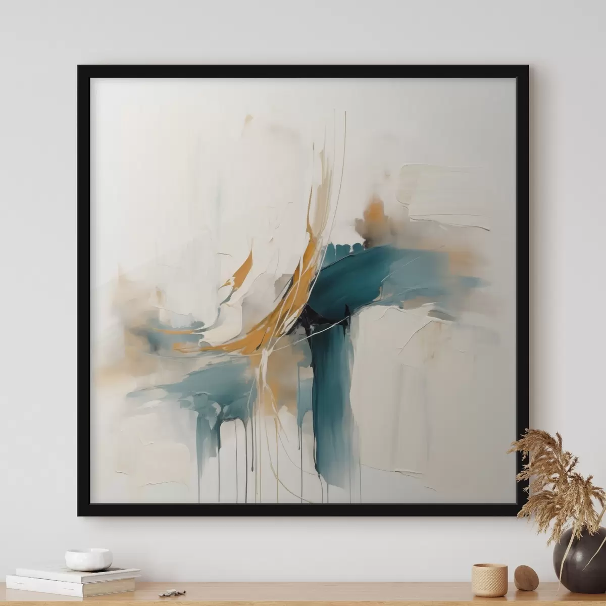 Poster Dynamická abstrakce s texturovanými prvky f46657