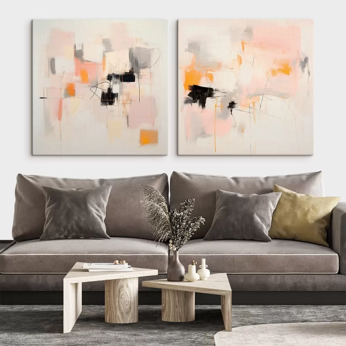 Obraz Umělecká kompozice s kontrastními akcenty ve dvou částech Č. m00980