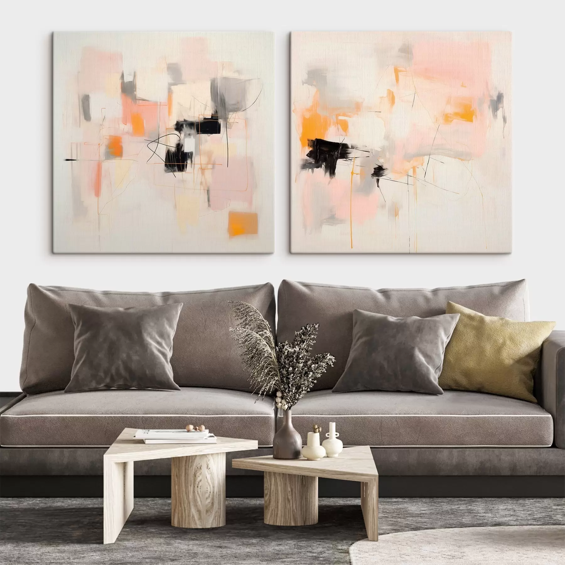 Obraz Umělecká kompozice s kontrastními akcenty ve dvou částech Č. m00980