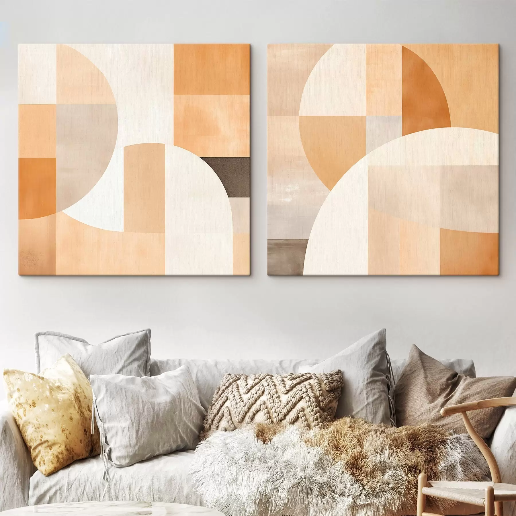 Obraz Kompozice s velkými tvary a jemnými barevnými bloky Č. m00986