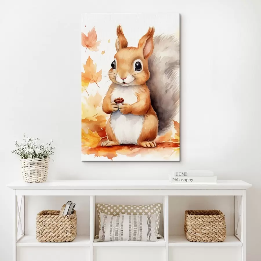 Obraz Roztomilá veverka, imitace akvarelu Č. s46766