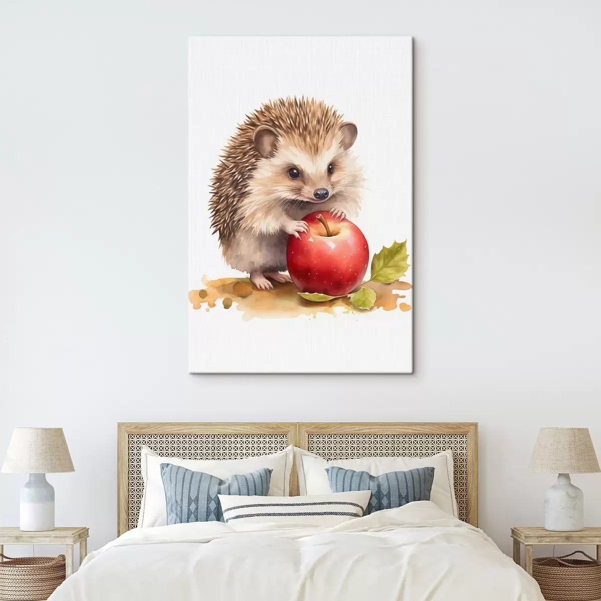 Obraz Ježek a jablko, imitace akvarelu Č. s46769