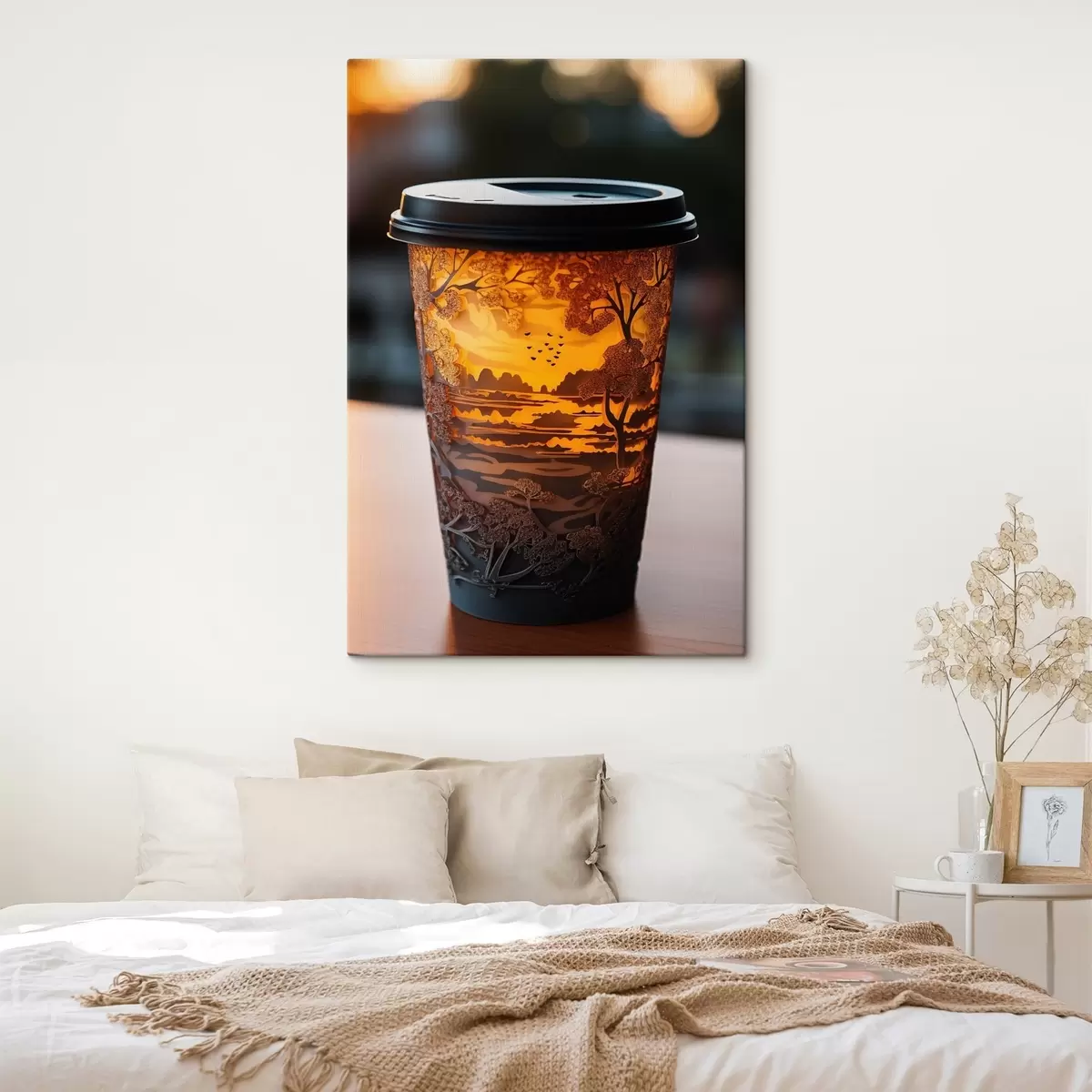 Obraz Sklenice kávy s přírodním motivem Č. s46776