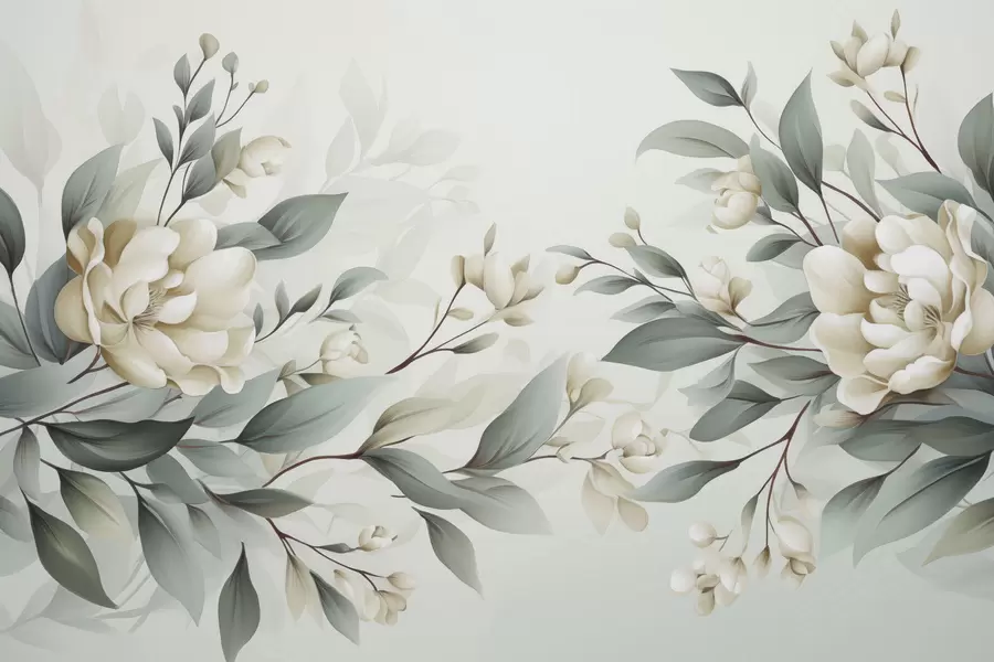 Fototapet Listy s květy w04976