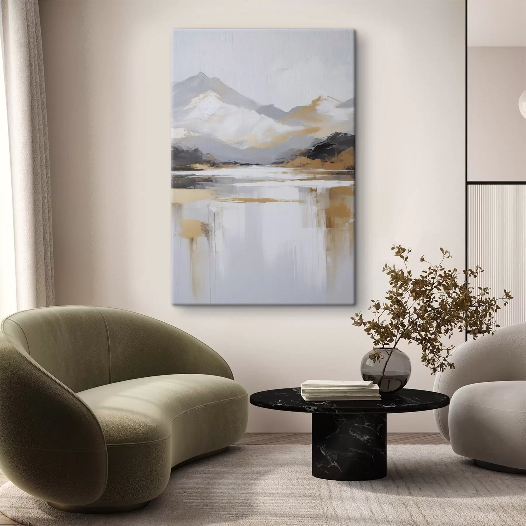 Obraz Abstraktní napodobení horské krajiny v malbě Č. s46841