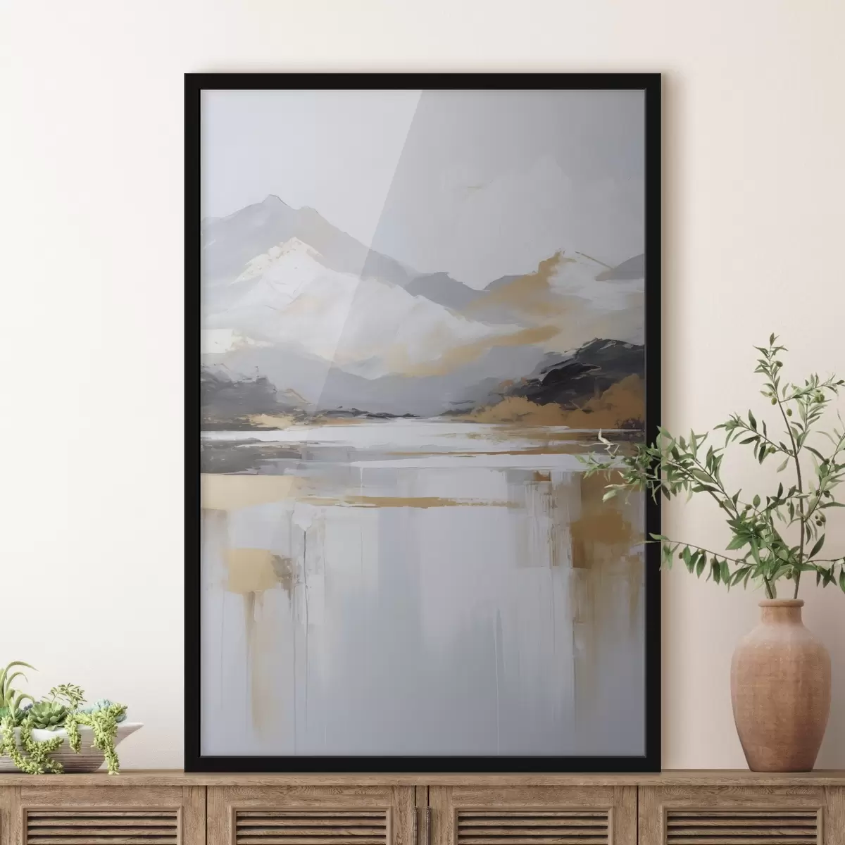 Poster Abstraktní napodobení horské krajiny v malbě f46841