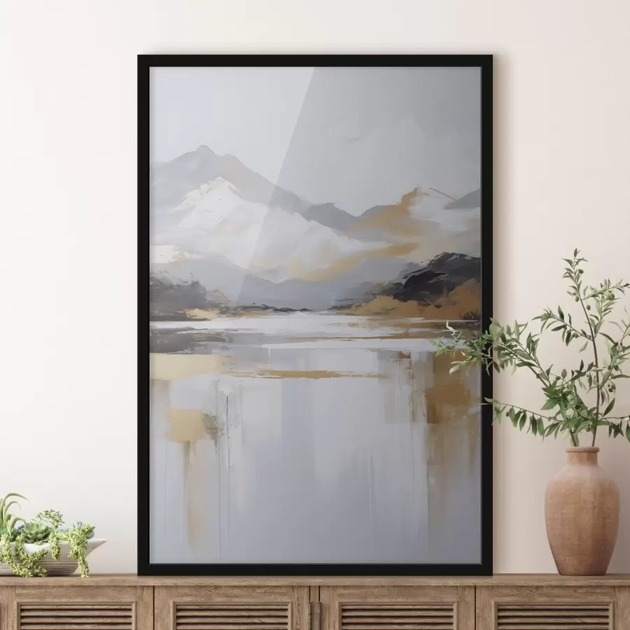 Fototapet Abstraktní napodobení horské krajiny v malbě f46841