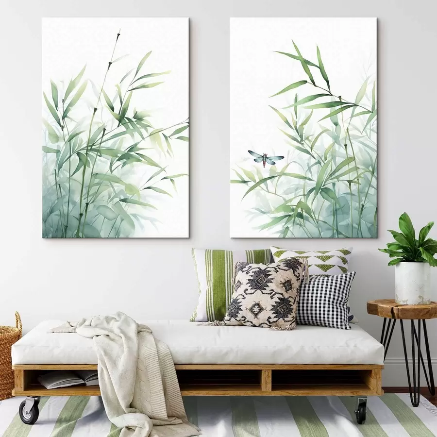 Obraz Bambusové rostliny, imitace akvarelu Č. m01062