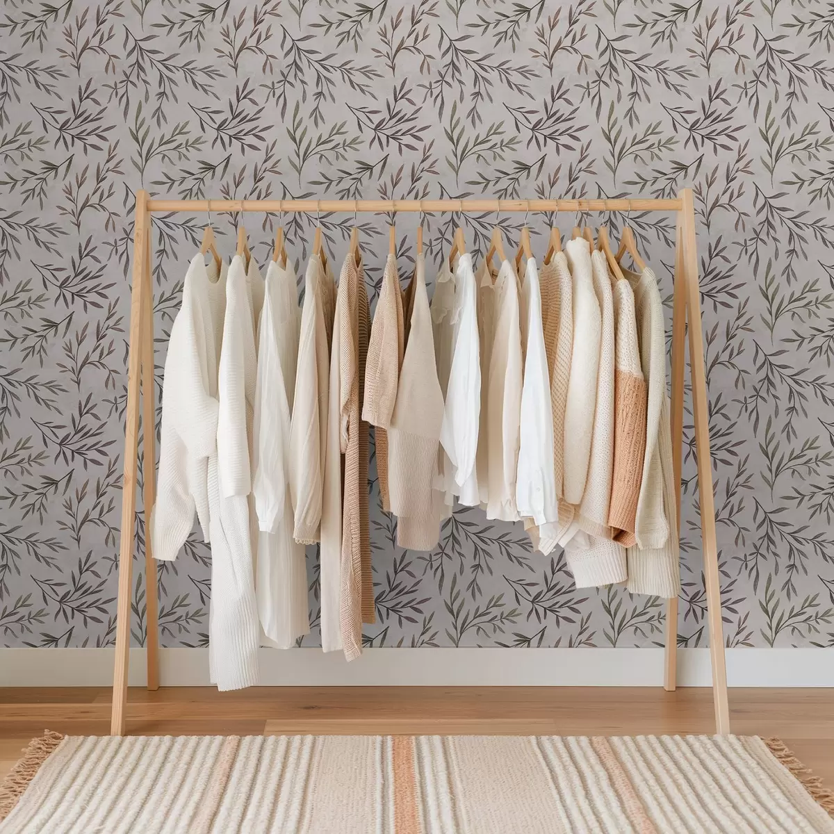 Tapety Vícebarevné větve s listy na světlém pozadí a00936v3