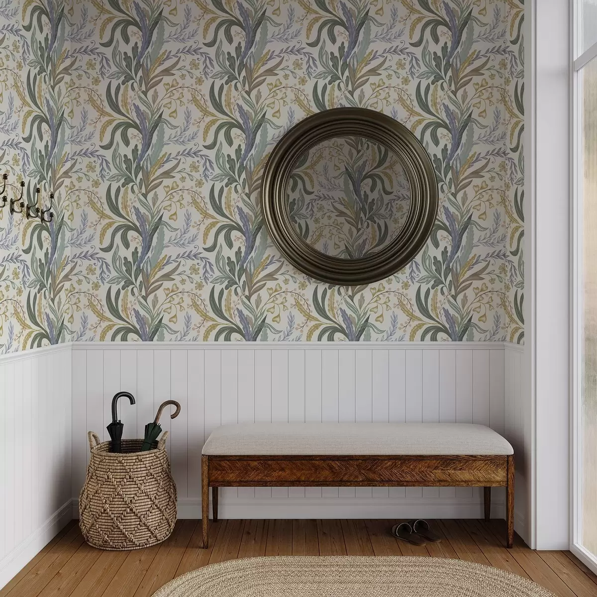 Tapety Bohatý květinový ornament v jemné pastelové paletě a00939