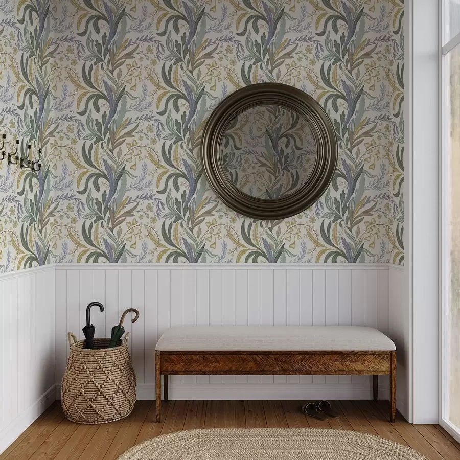 Fototapet Bohatý květinový ornament v jemné pastelové paletě a00939