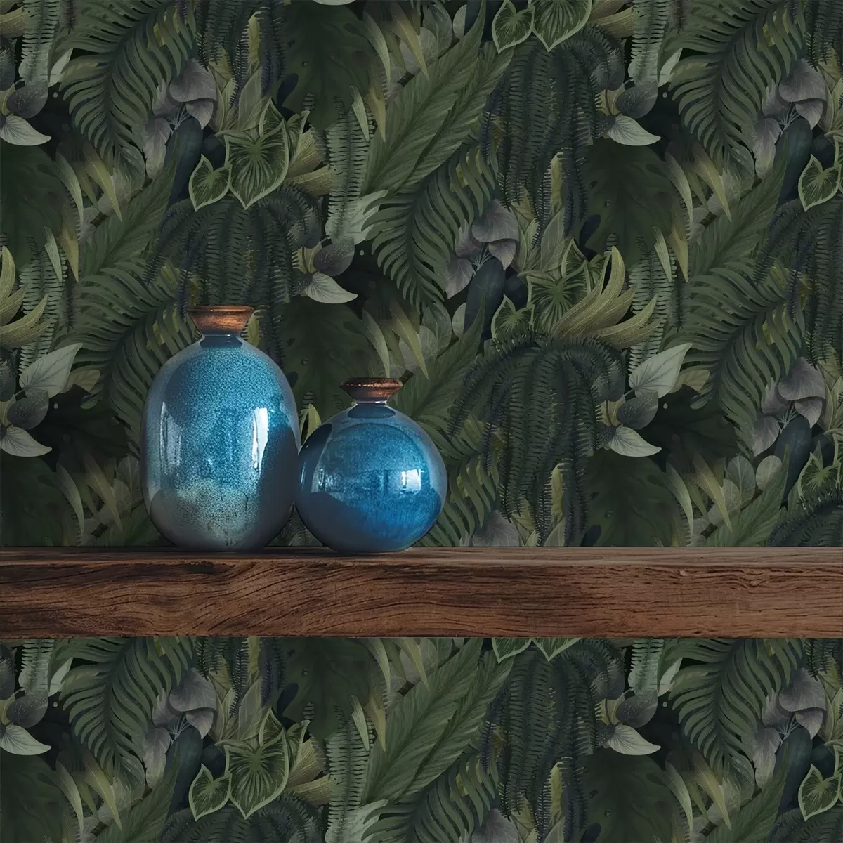 Tapety Hustá tropická vegetace v tmavě zelených houštinách a00943