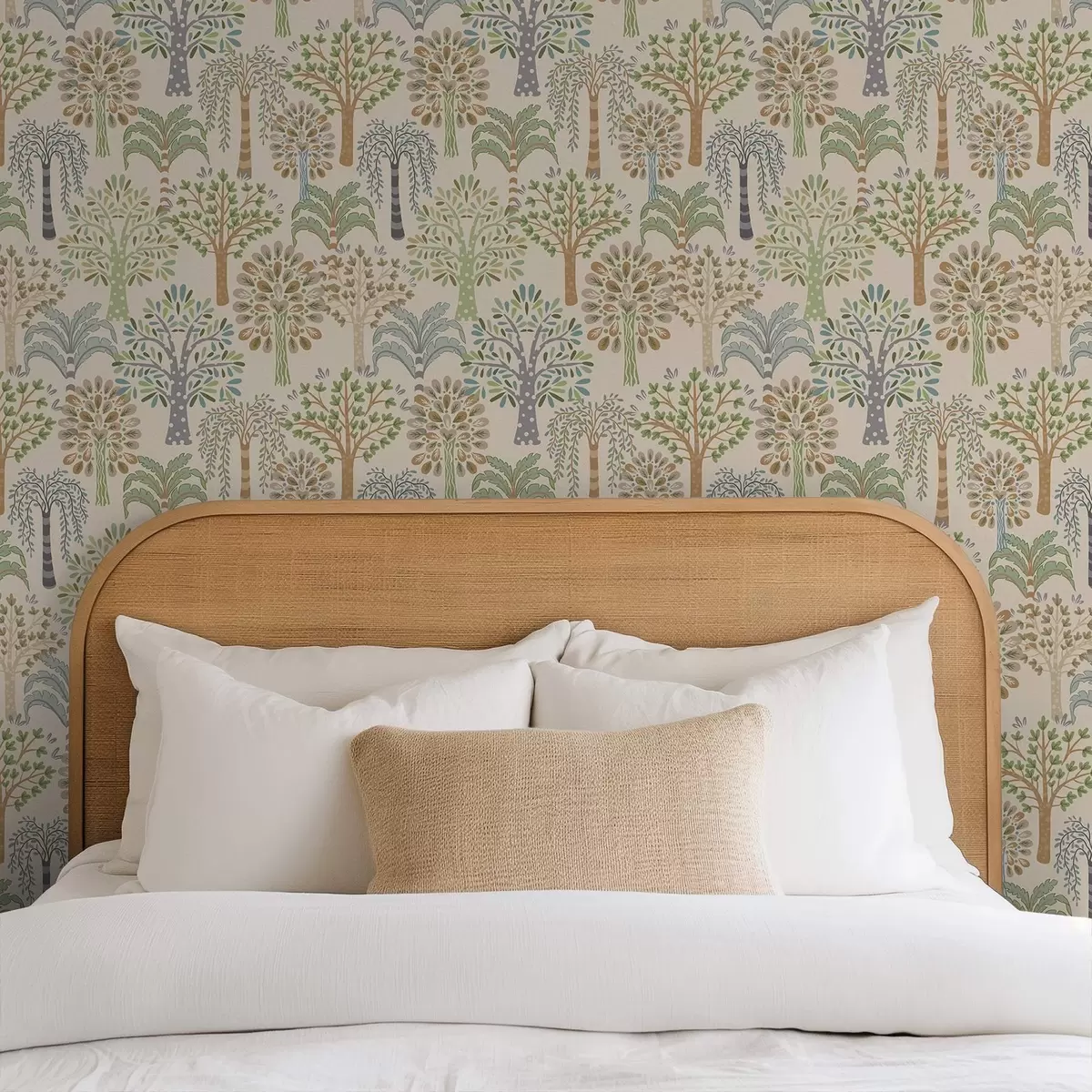 Tapety Dekorativní stromy v jemné přírodní paletě barev a00960