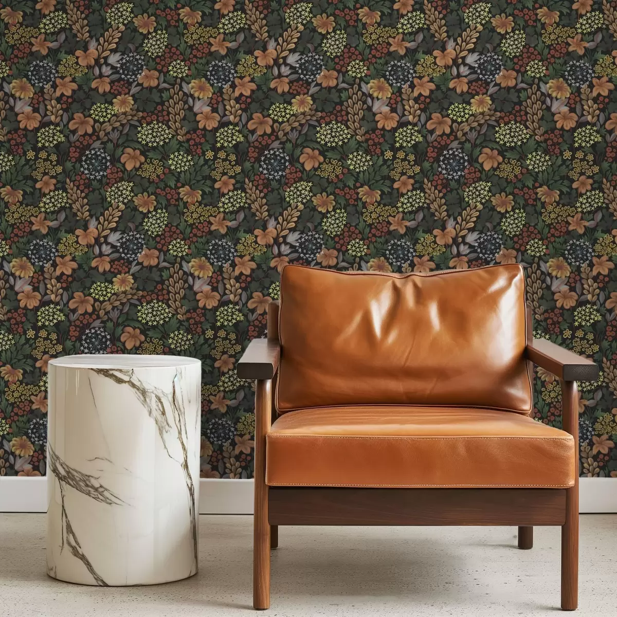 Tapety Teplá noční zahrada se žlutými květinami a bujnou zelení a00996v1